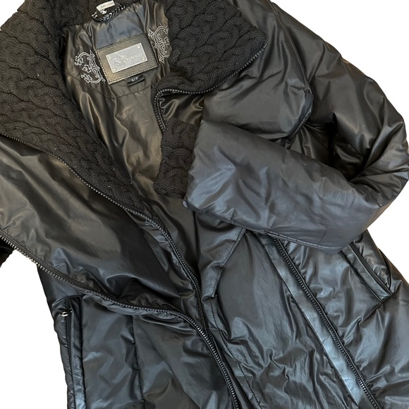 SOLD:Mackage Women's Down Kay Knit Collar Puffer Jacket - Black, S - Picture 9 of 13